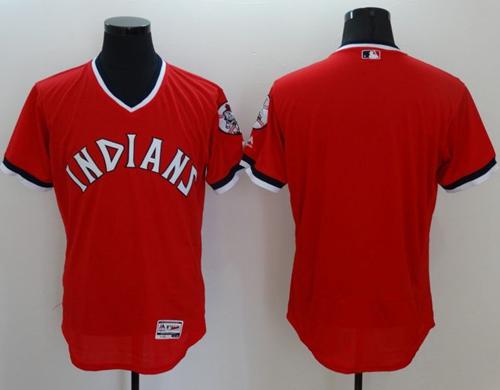 Indians Blank Red Flexbase Authentic Collection 1978 Turn Back The Clock Stitched MLB Jersey - Click Image to Close